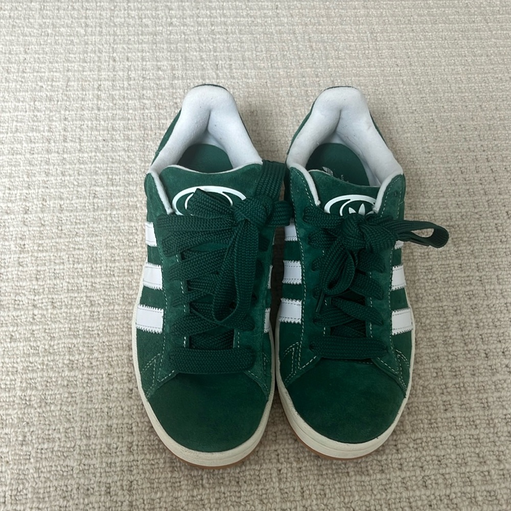 Green Adidas Campus Sneakers - also comes with white laces
